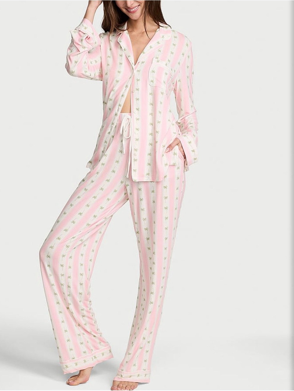 VICTORIA'S SECRET SoSoft Modal - Palm Print Long Pajama Set